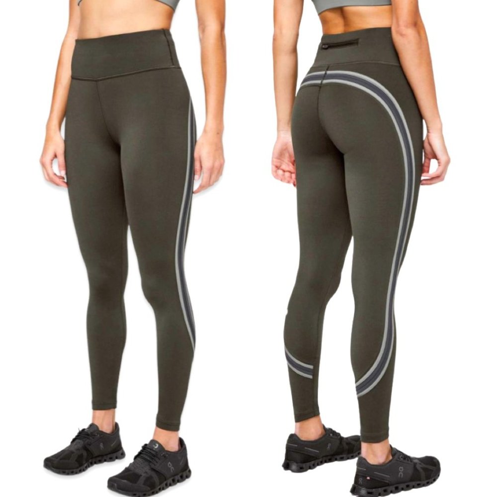 Lululemon Run Crew Tight 28” in Dark Olive